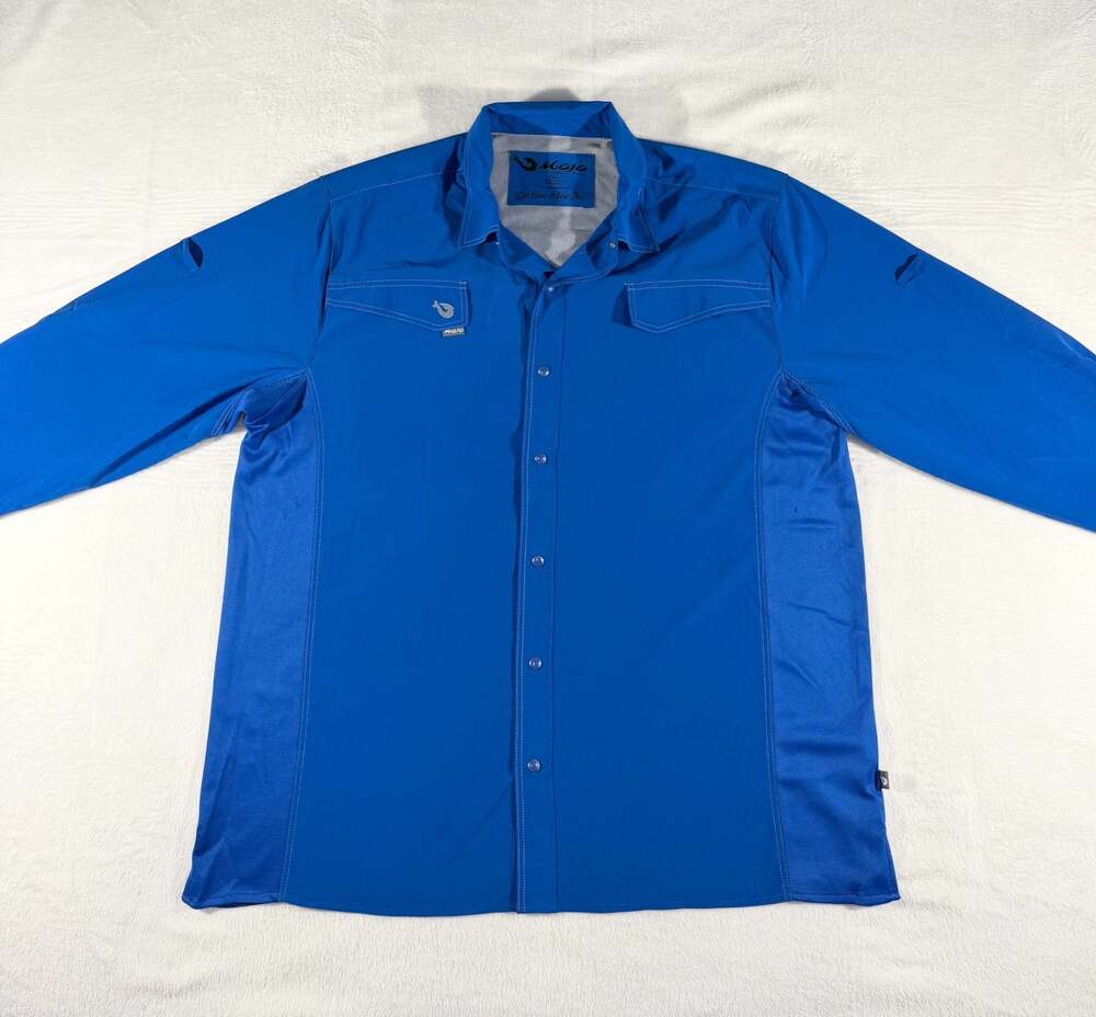 Mojo Sportswear Company Men's Hook Performance Long Sleeve Fishing Shirt Blue XL